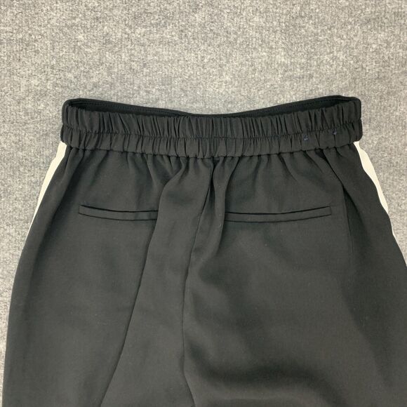J Crew Pant Womens 2 Black Jamie Tuxedo Stripe Elastic Waist Pull On Ankle - Picture 8 of 13
